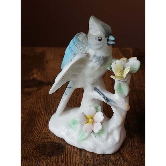 Vtg Ardalt Lenwile BLUE JAY Bird Figurine Verithin Porcelain Small Japan 6868 - Picture 7 of 13